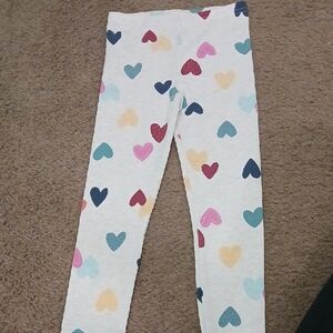 Garanimals Cream Heart Print Leggings with Multicolor Hearts